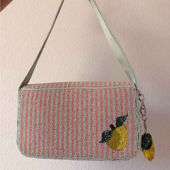 Lemon Beaded Women's Bag - Picture 3 of 4